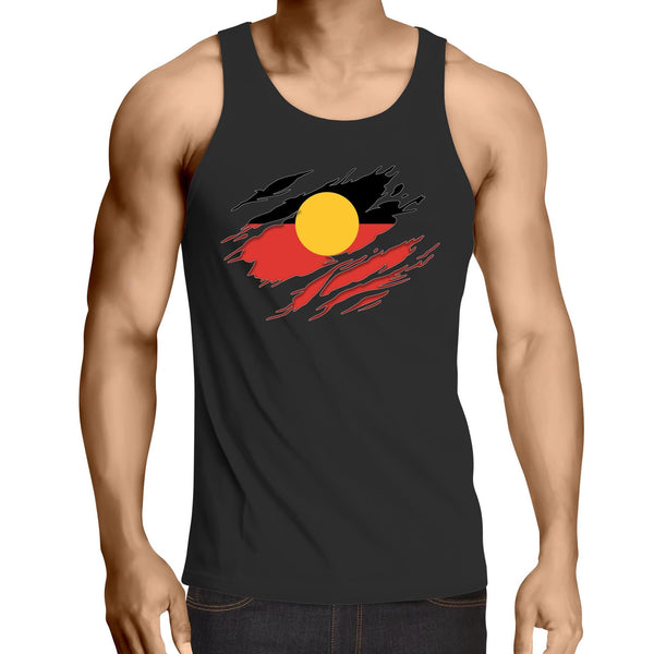 'Ripped Effect' Mens Singlet