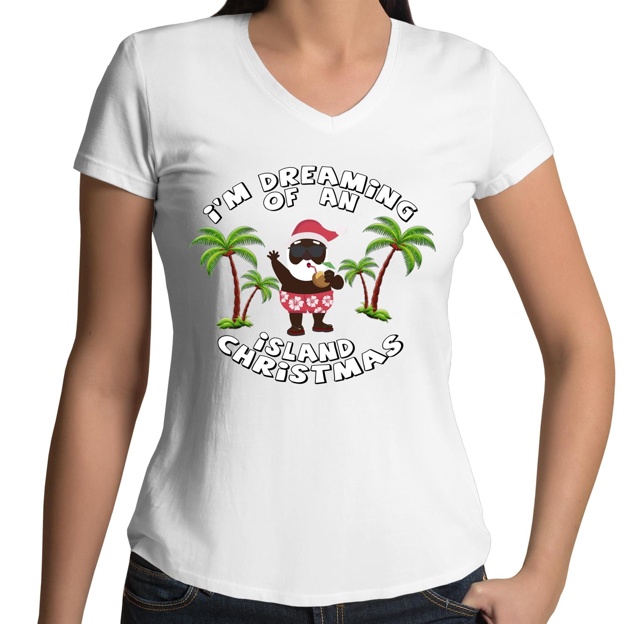 'Island Christmas' V-Neck T-Shirt