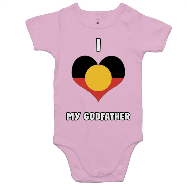 'I Love My Godfather' Romper - White