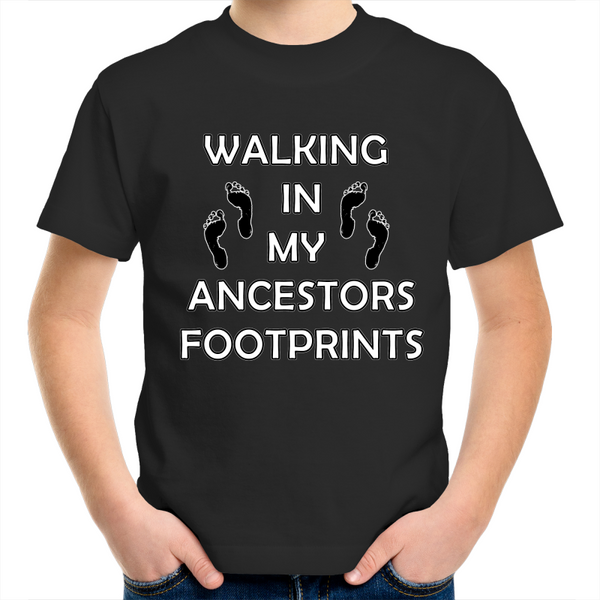 Kids 'Ancestors Footprints Black Print' T-Shirt