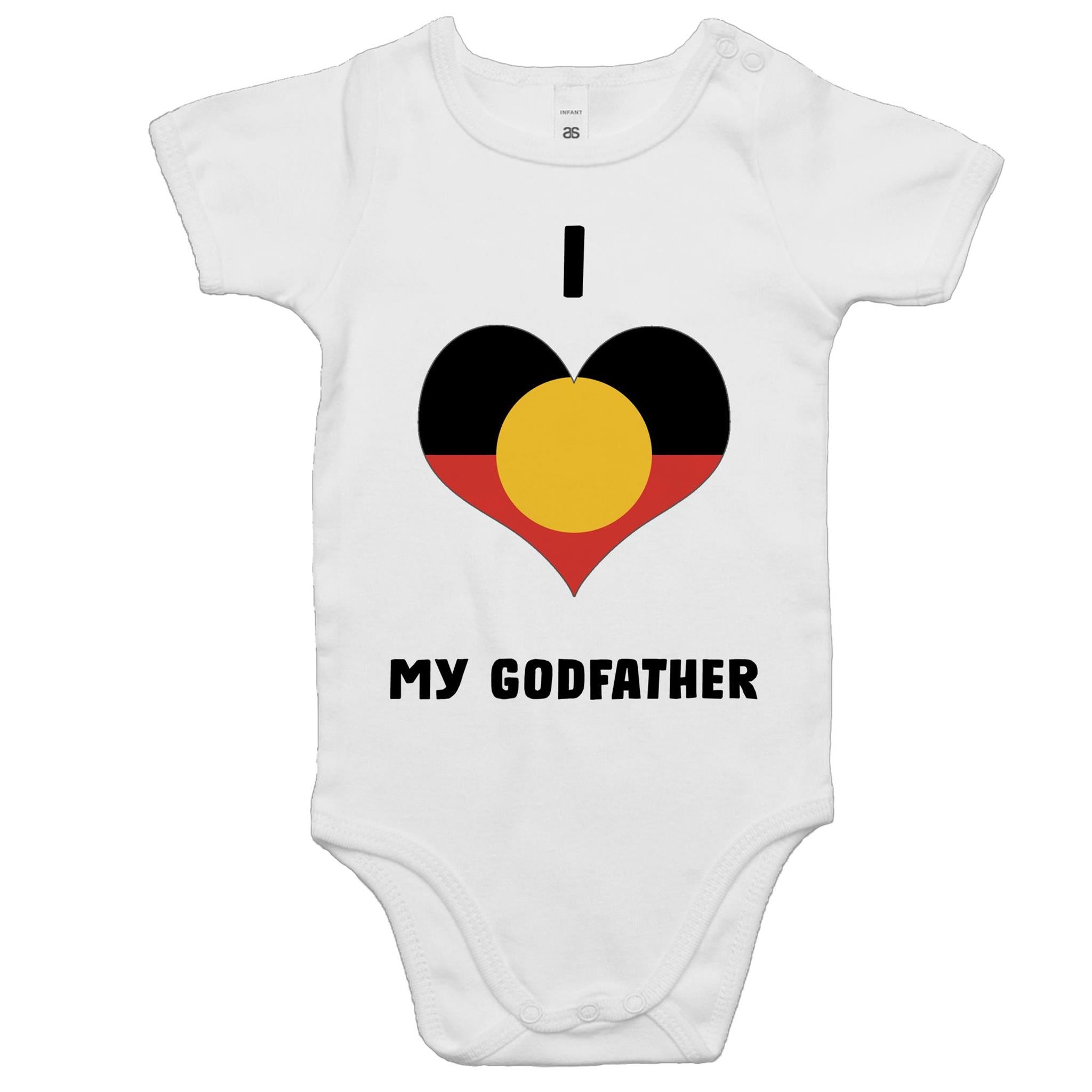 'I Love My Godfather' Romper - Black