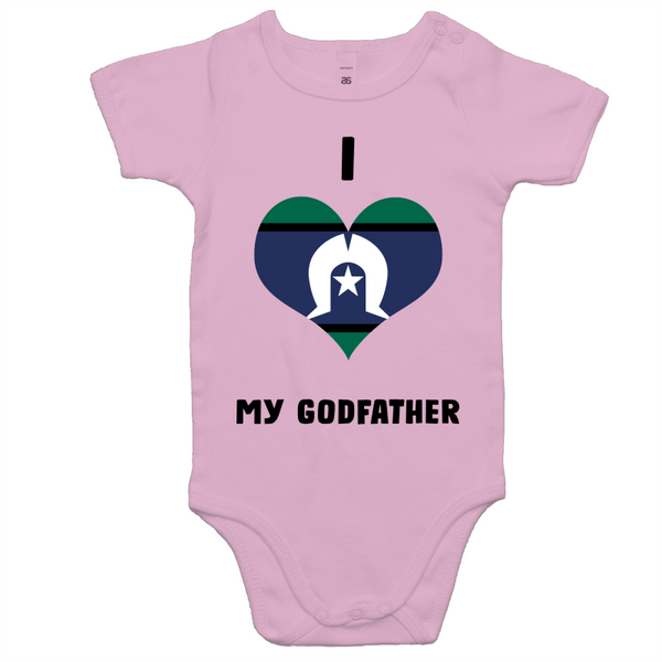 TSI Flag 'I Love My Godfather' Romper - Black
