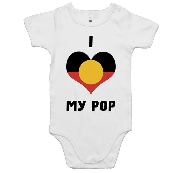 'I Love My Pop' Romper - Black