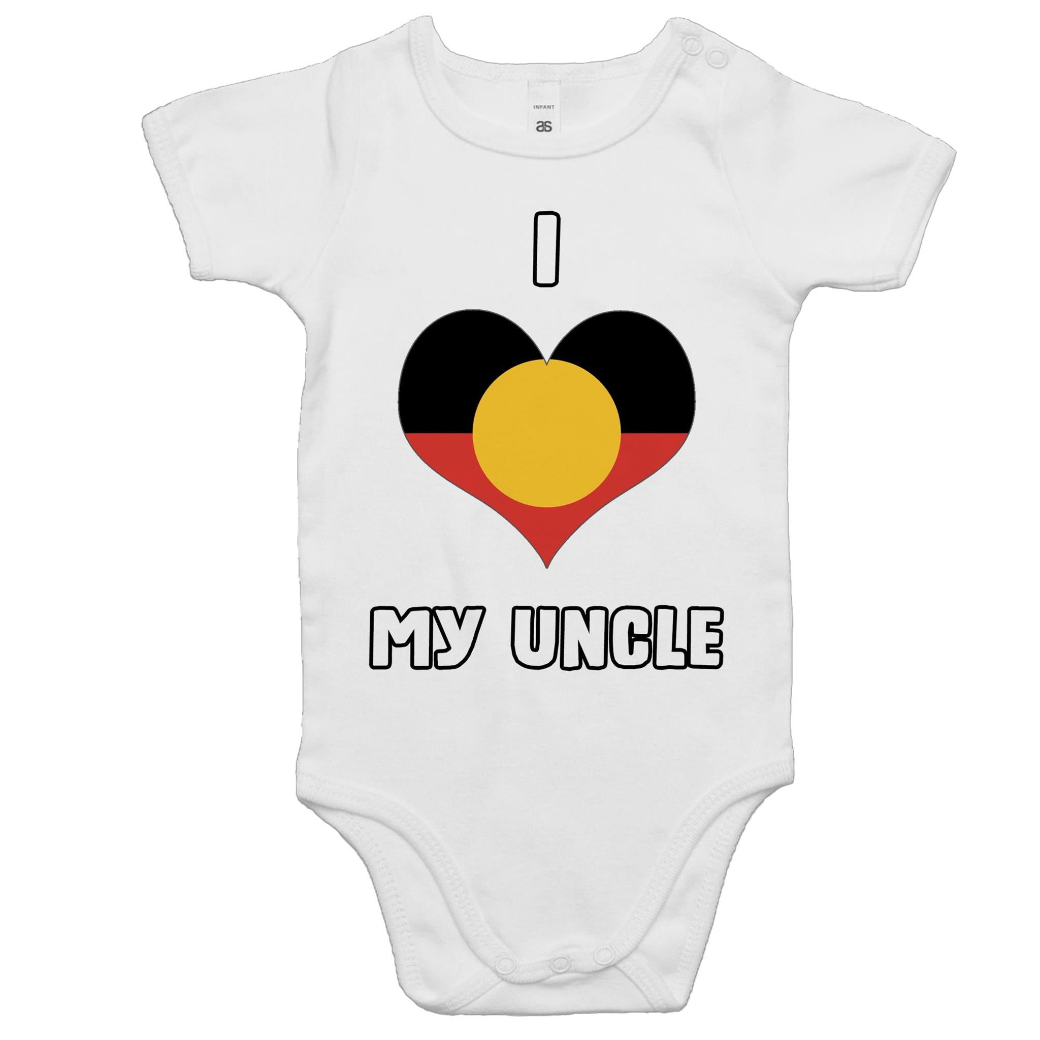 'I Love My Uncle' Romper - White
