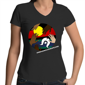 Womens 'Indigenous Grapevine' V-Neck T-Shirt