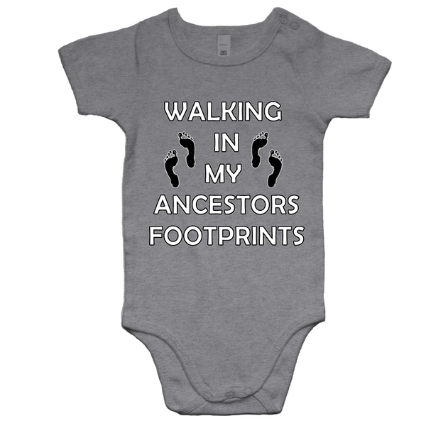 Baby 'Ancestors Footprints Black Print' Romper