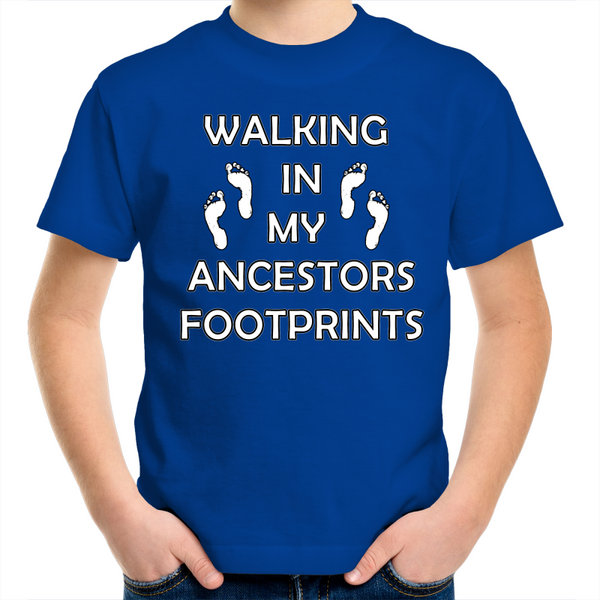 Kids 'Ancestors Footprints White Print' T-Shirt