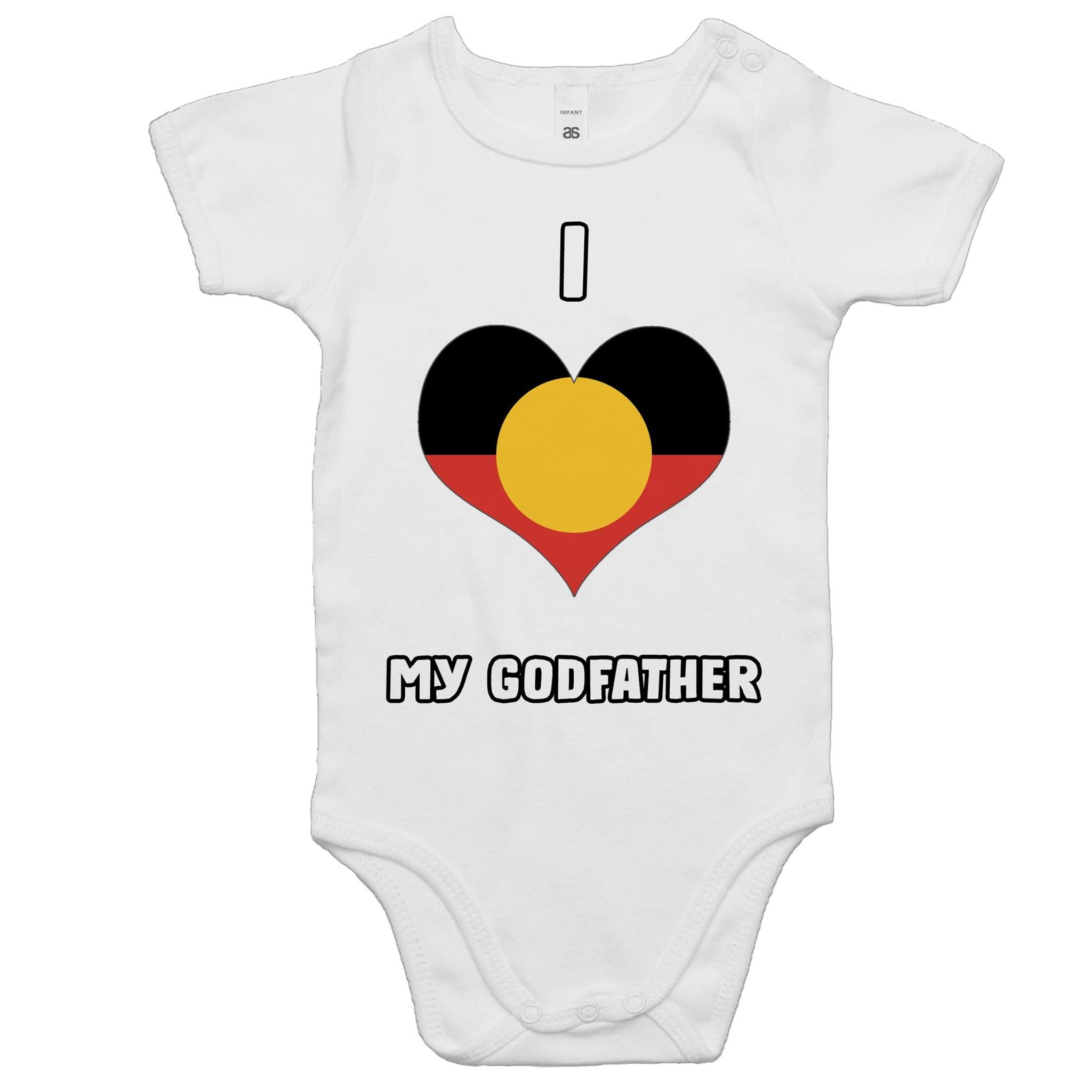 'I Love My Godfather' Romper - White