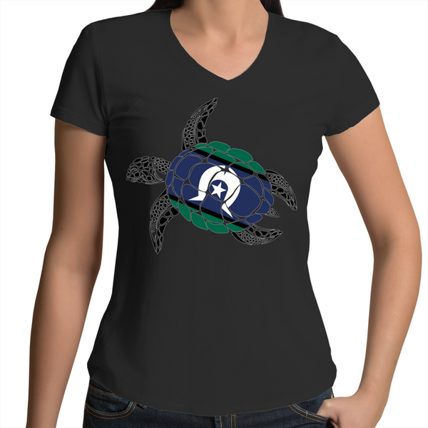 'TSI Turtle' V-Neck T-Shirt