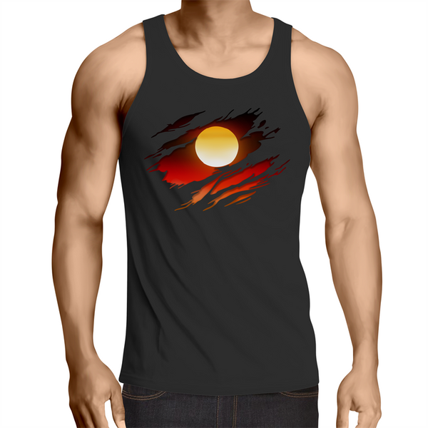 NEW DAWN 'RIPPED EFFECT' MENS SINGLET