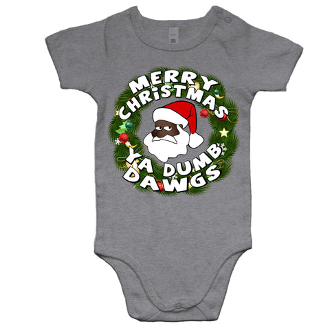 'Merry Christmas Ya Dumb Dawgs' Romper