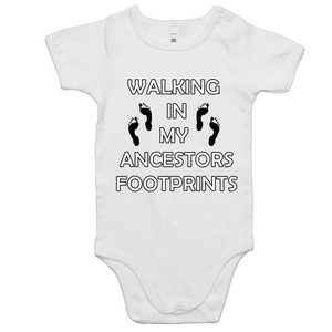 Baby 'Ancestors Footprints Black Print' Romper